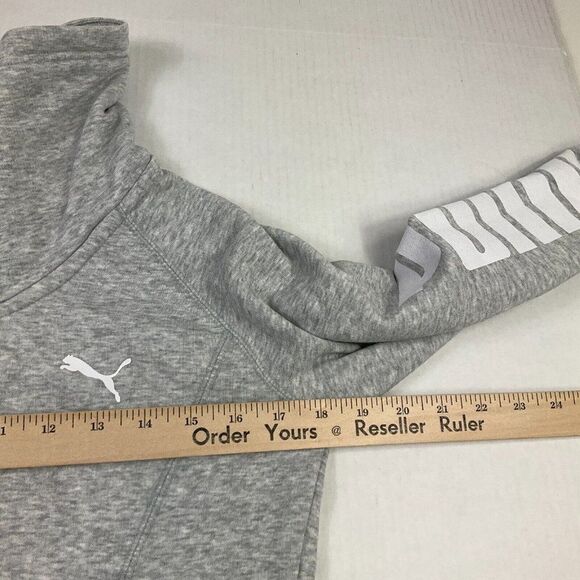 Puma Womens Gray Sporty Funnel Neck Full Zip Sweatshirt Jacket Long Sleeve Small - Picture 6 of 12